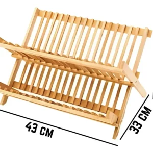 Escurridor de Platos de Bambú Plegable