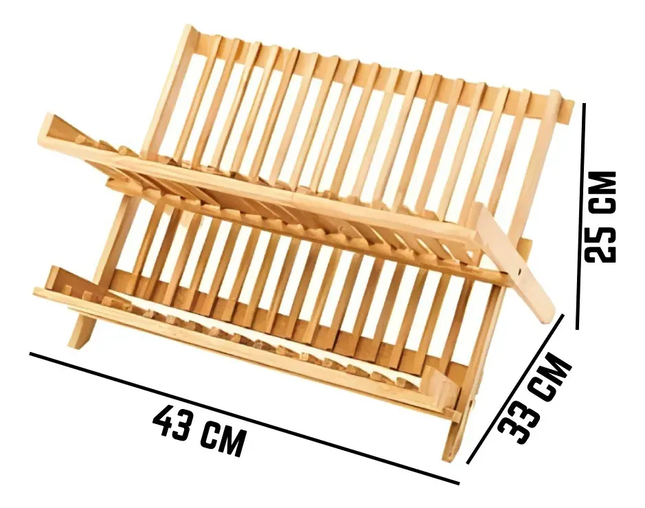 Escurridor de Platos de Bambú Plegable