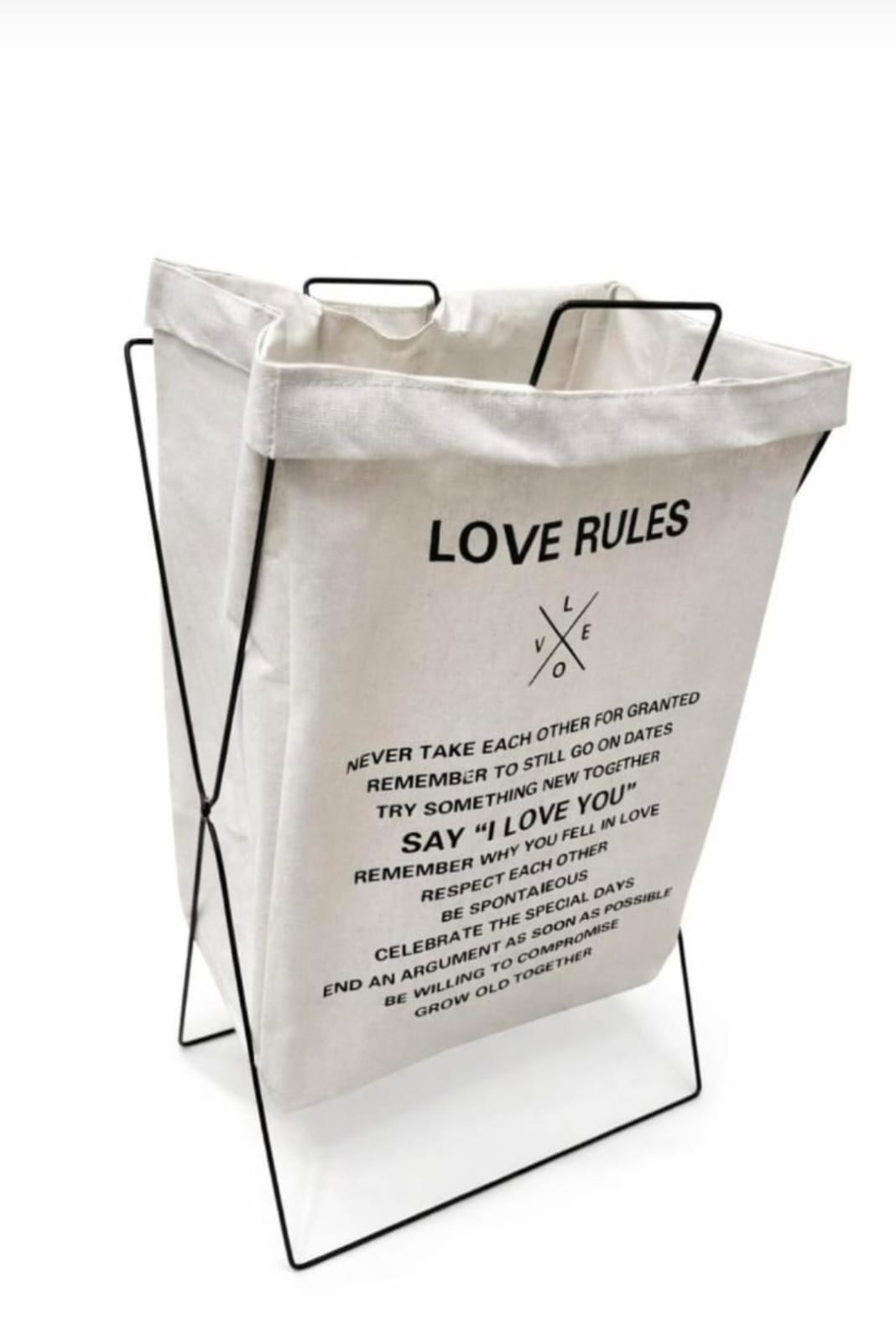 Cesto de Ropa Plegable c/ Estructura Metalica